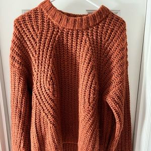 Chunky oversized burnt orange sweater
